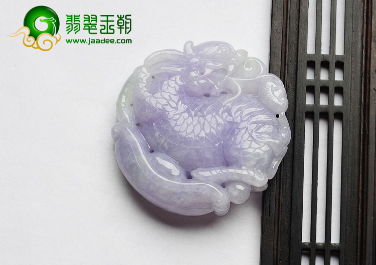 糯冰种紫罗兰缅甸翡翠A货貔貅挂件