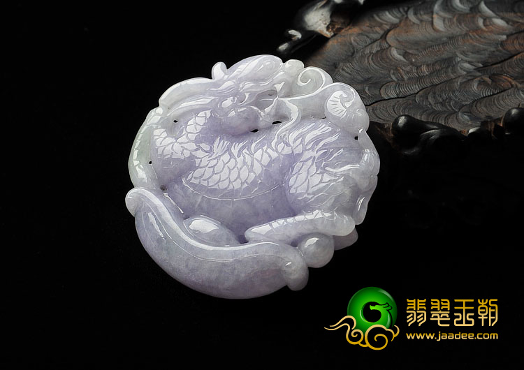 糯冰种紫罗兰缅甸翡翠A货貔貅挂件
