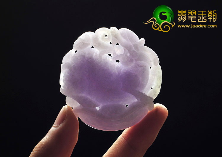 糯冰种紫罗兰缅甸翡翠A货貔貅挂件