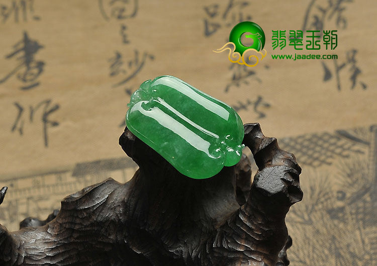 冰种正阳绿缅甸翡翠A货玉扇挂件