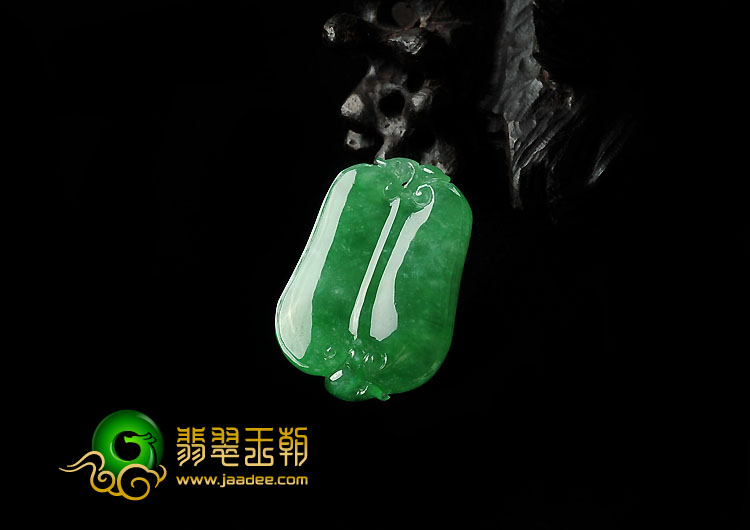 冰种正阳绿缅甸翡翠A货玉扇挂件