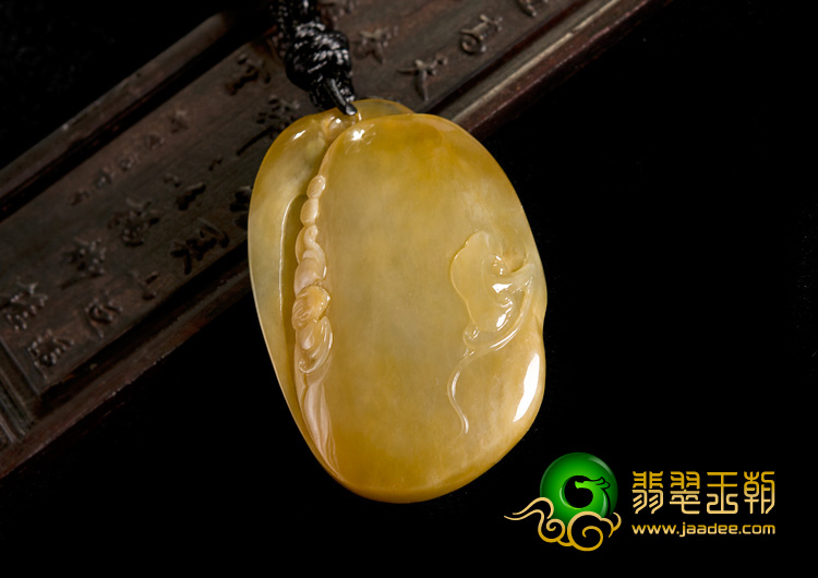 冰种黄翡飘花缅甸翡翠A货招财童子挂件