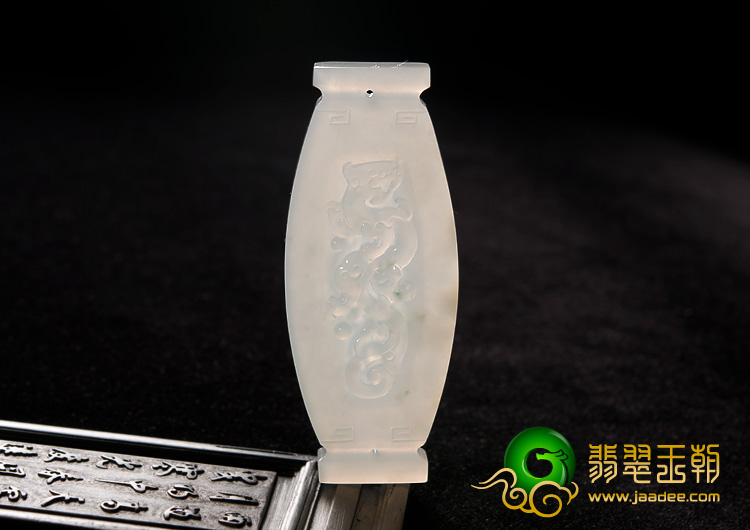 冰种缅甸翡翠A货仿古龙凤挂件