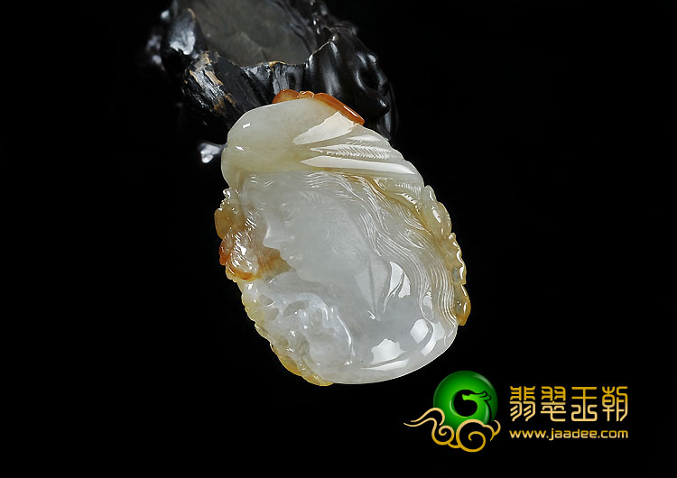 (超值推荐)冰种黄翡缅甸翡翠A货波斯少女挂件