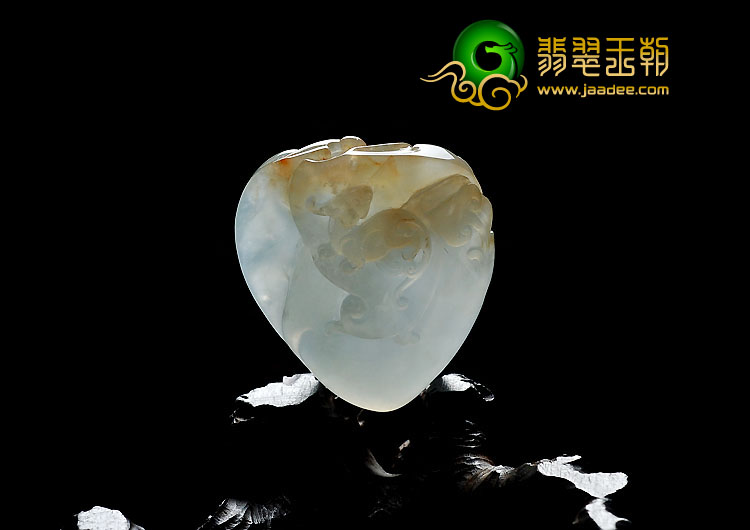 冰种淡黄翡缅甸翡翠A货天心月圆挂件