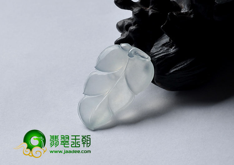冰玻种缅甸翡翠A货叶子挂件