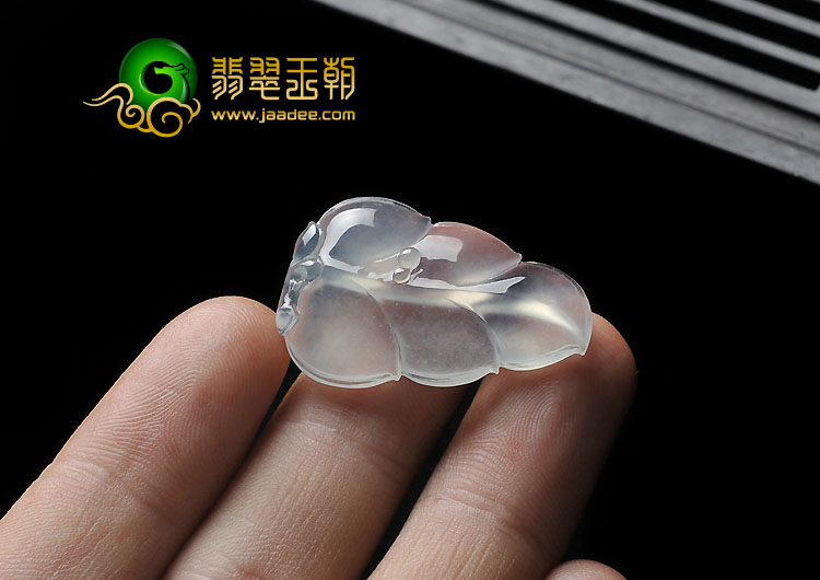冰玻种缅甸翡翠A货叶子挂件