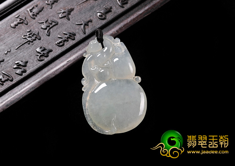 冰种晴水缅甸翡翠A货福禄寿挂件