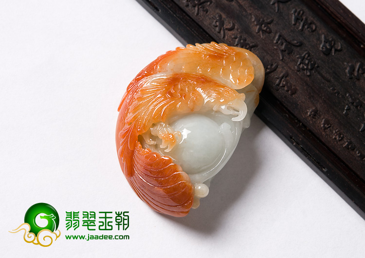 糯冰种红黄翡缅甸翡翠A货大展宏图挂件