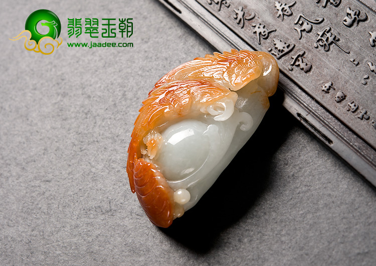 糯冰种红黄翡缅甸翡翠A货大展宏图挂件