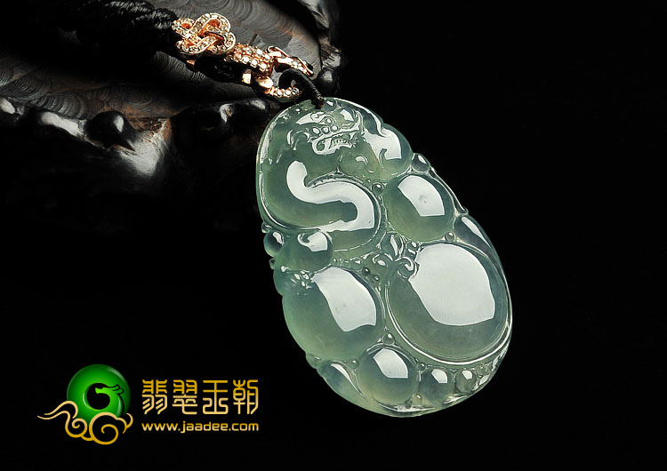冰种晴水缅甸翡翠A货福禄寿挂件