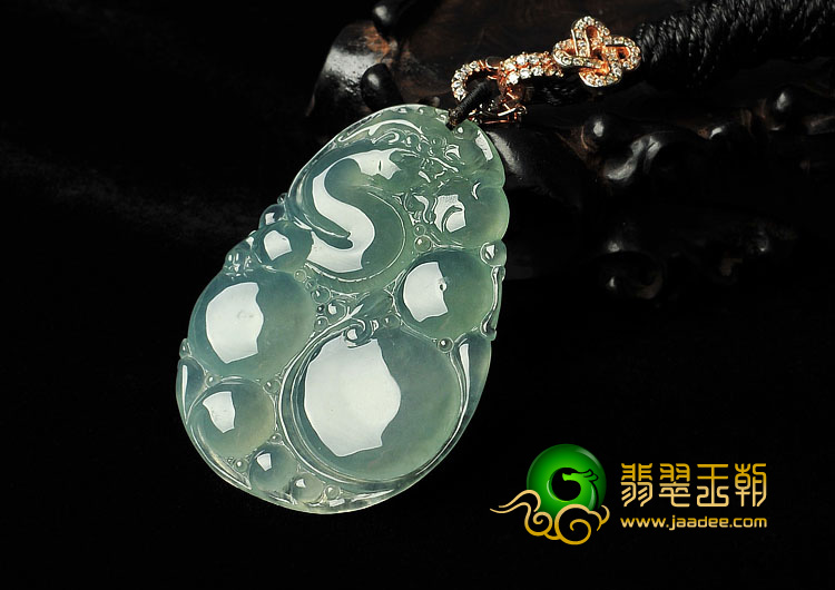 冰种晴水缅甸翡翠A货福禄寿挂件