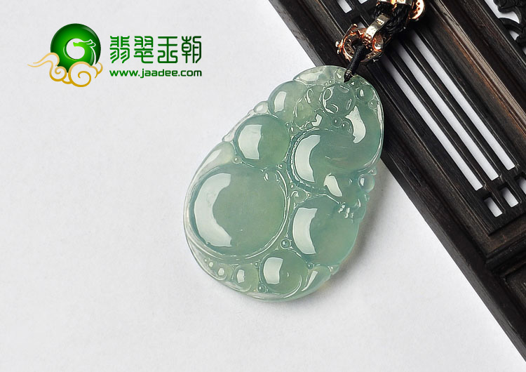 冰种晴水缅甸翡翠A货福禄寿挂件