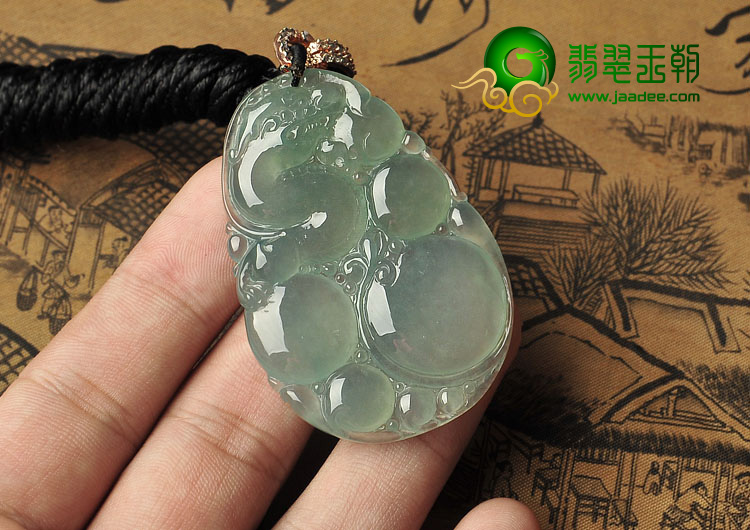 冰种晴水缅甸翡翠A货福禄寿挂件