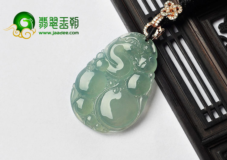 冰种晴水缅甸翡翠A货福禄寿挂件
