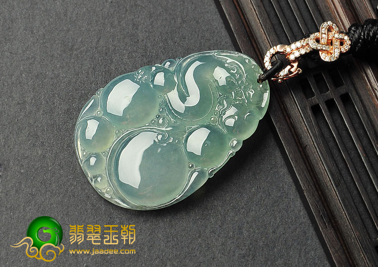 冰种晴水缅甸翡翠A货福禄寿挂件