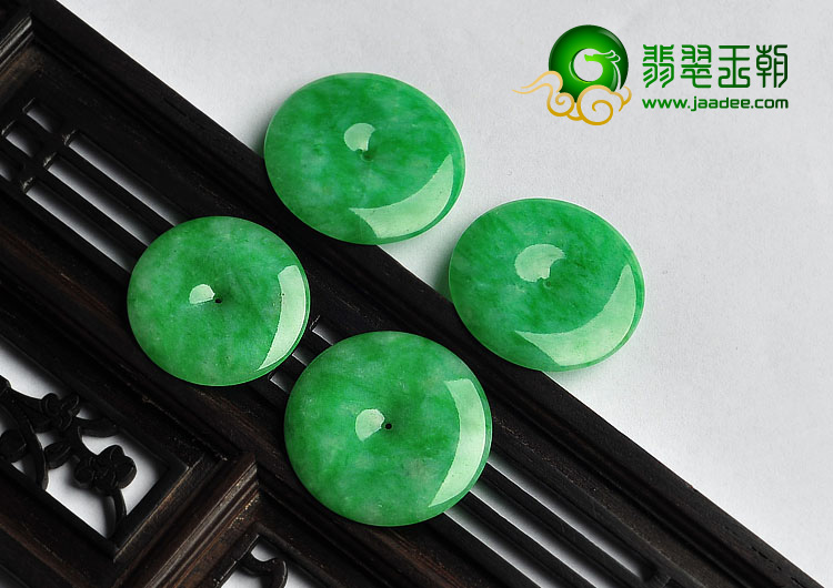 糯冰种阳绿缅甸翡翠A货平安扣挂件（未镶嵌）（一批走）