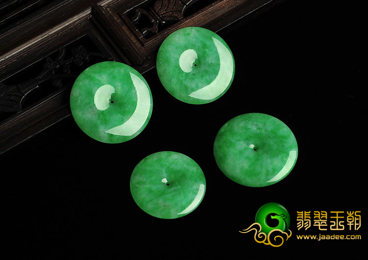 糯冰种阳绿缅甸翡翠A货平安扣挂件（未镶嵌）（一批走）