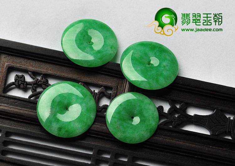 糯冰种阳绿缅甸翡翠A货平安扣挂件（未镶嵌）（一批走）