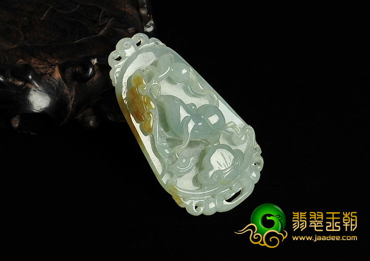 糯冰种晴水缅甸翡翠A货生肖鼠挂件