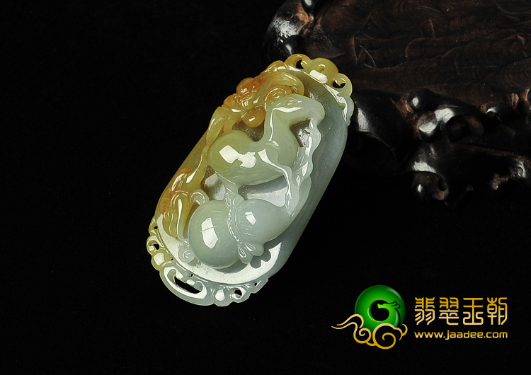 糯冰种褐黄翡缅甸翡翠A货生肖羊挂件