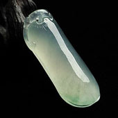 冰种晴水缅甸翡翠A货福瓜挂件