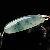 冰种飘花缅甸翡翠A货福瓜挂件