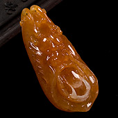 冰种红黄翡缅甸翡翠A货龙头挂件