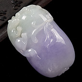 糯冰种春带彩缅甸翡翠A货福瓜挂件
