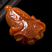 细糯种红黄翡缅甸翡翠A货白菜挂件