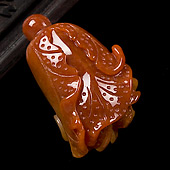 细糯种红黄翡缅甸翡翠A货白菜挂件