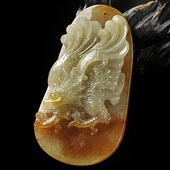 冰种黄翡缅甸翡翠A货大展宏图挂件