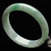 糯冰种飘翠缅甸翡翠A货手镯（54.6mm）