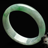 糯冰种飘翠缅甸翡翠A货手镯（54.3mm）