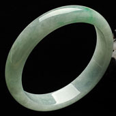糯冰种飘翠缅甸翡翠A货手镯（54.8mm）