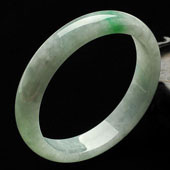 糯冰种飘翠缅甸翡翠A货手镯（54.6mm）