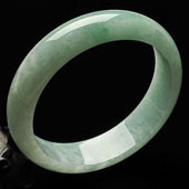糯冰种略飘翠缅甸翡翠A货手镯（58.9mm）