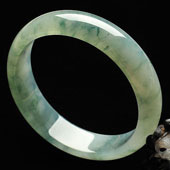 糯冰种飘花缅甸翡翠A货手镯（58.3mm）