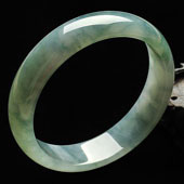 糯冰种飘花缅甸翡翠A货手镯（61.5mm）