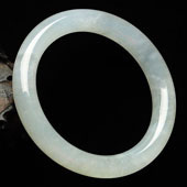 冰种缅甸翡翠A货圆条手镯（52.9mm）
