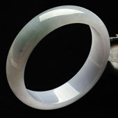 糯冰种淡紫罗兰缅甸翡翠A货手镯（55.9mm）