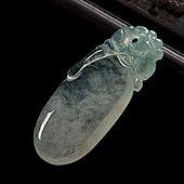 feicui冰种晴水缅甸翡翠A货福瓜挂件