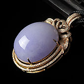 糯冰种紫罗兰缅甸翡翠A货镶玫瑰金胸坠（真钻）
