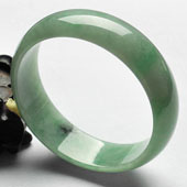 糯冰种飘翠缅甸翡翠A货手镯（57mm）