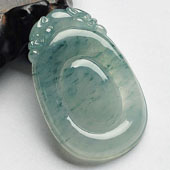 冰种飘花缅甸翡翠A货福在眼前挂件