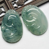 冰种飘花缅甸翡翠A货如意挂件（单价）