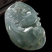 冰种晴水缅甸翡翠A货凤凰如意挂件