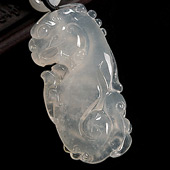 冰种缅甸翡翠A货仿古龙挂件