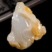 糯冰种黄翡缅甸翡翠A货玉兰花挂件