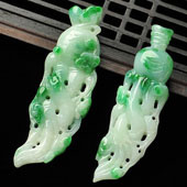 feicui糯冰种白底青缅甸翡翠A货人生如意（单价）